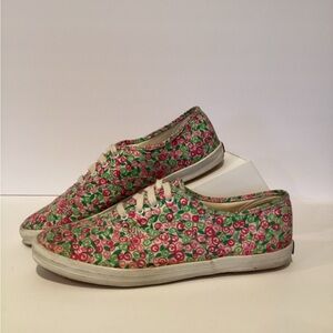 Vintage Lilly Pulitzer By Keds Floral Lace Up Sneakers Size 8